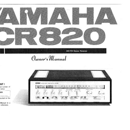 Yamaha CR-820 Receiver Owners Manual