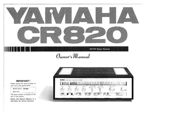Yamaha CR-820 Receiver Owners Manual