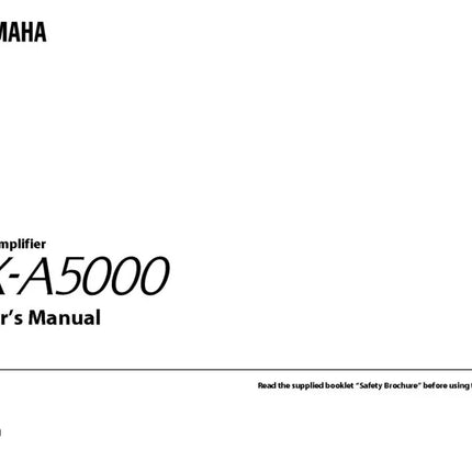 Yamaha CX-A5000 Receiver Owners Manual