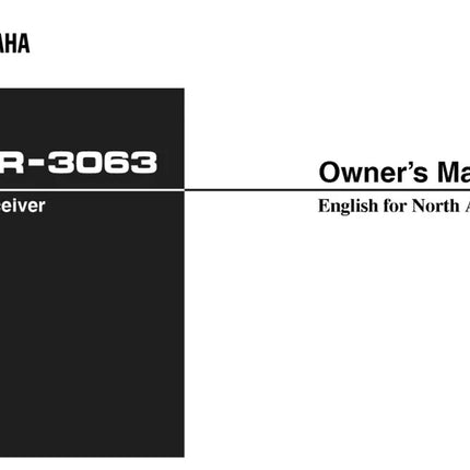Yamaha HTR-3063 AV Receiver Owners Manual