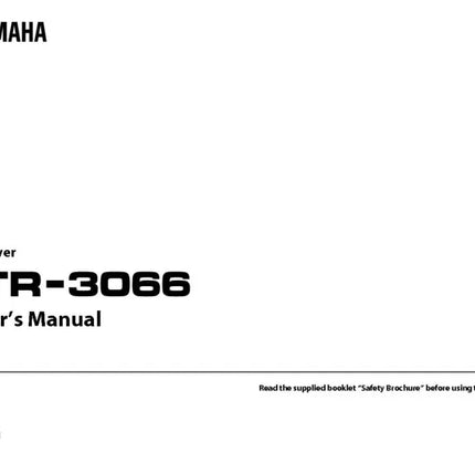 Yamaha HTR-3066 AV Receiver Owners Manual