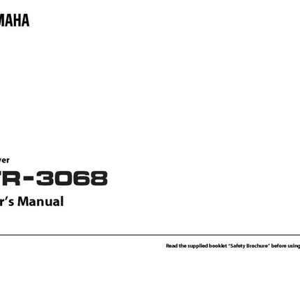 Yamaha HTR-3068 AV Receiver Owners Manual