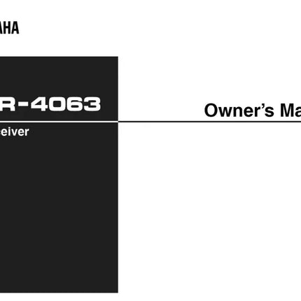 Yamaha HTR-4063 AV Receiver Owners Manual