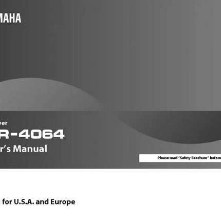 Yamaha HTR-4064 AV Receiver Owners Manual