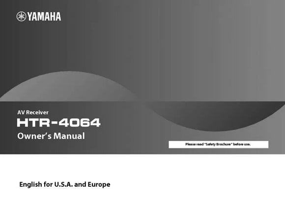Yamaha HTR-4064 AV Receiver Owners Manual