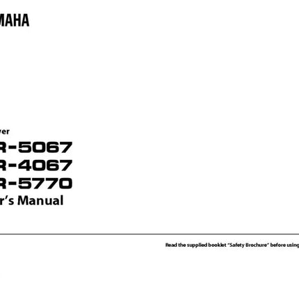 Yamaha HTR-4067 HTR-5067 TSR-5770 AV Receiver Owners Manual