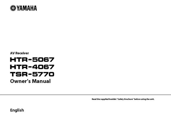 Yamaha HTR-4067 HTR-5067 TSR-5770 AV Receiver Owners Manual