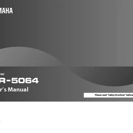 Yamaha HTR-5064 AV Receiver Owners Manual