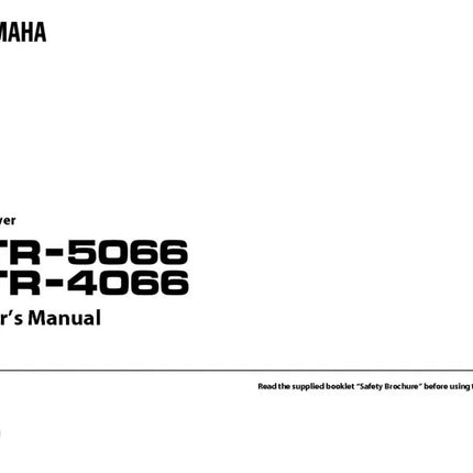 Yamaha HTR-5066 AV Receiver Owners Manual
