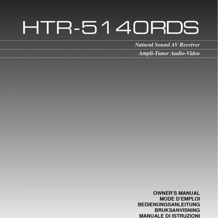 Yamaha HTR-5140RDS Receiver Owners Manual