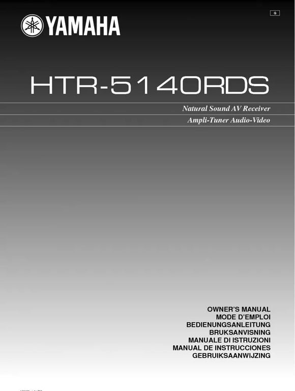 Yamaha HTR-5140RDS Receiver Owners Manual