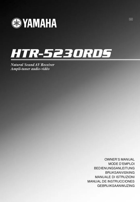 Yamaha HTR-5230RDS Receiver Owners Manual