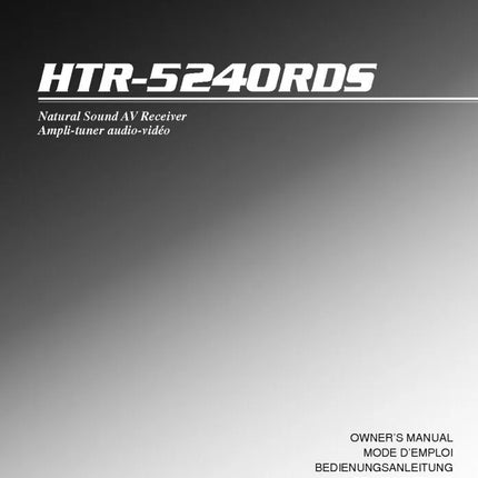 Yamaha HTR-5240RDS Receiver Owners Manual