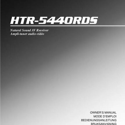Yamaha HTR-5440 RDS Receiver Owners Manual