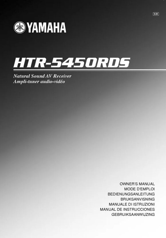 Yamaha HTR-5450RDS Receiver Owners Manual
