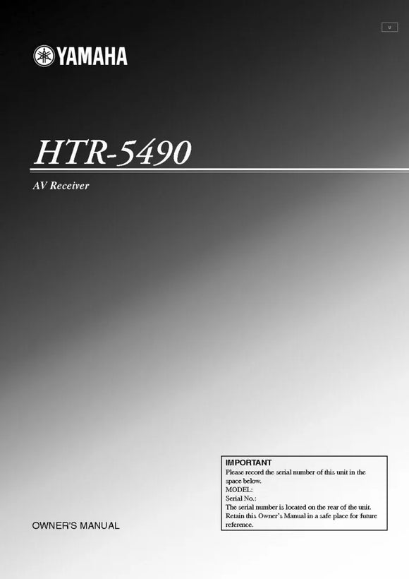 Yamaha HTR-5490 Receiver Owners Manual