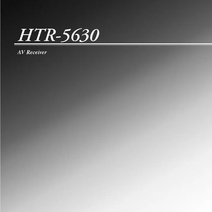 Yamaha HTR-5630 Receiver Owners Manual
