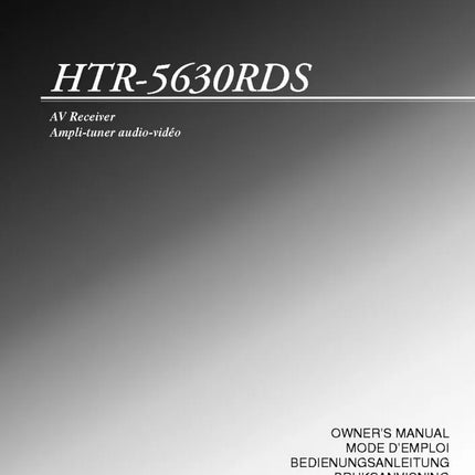 Yamaha HTR-5630RDS AV Receiver Owners Manual