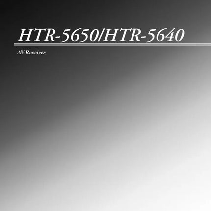 Yamaha HTR-5650 HTR-5640 AV Receiver Owners Manual