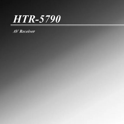 Yamaha HTR-5790 Receiver Owners Manual