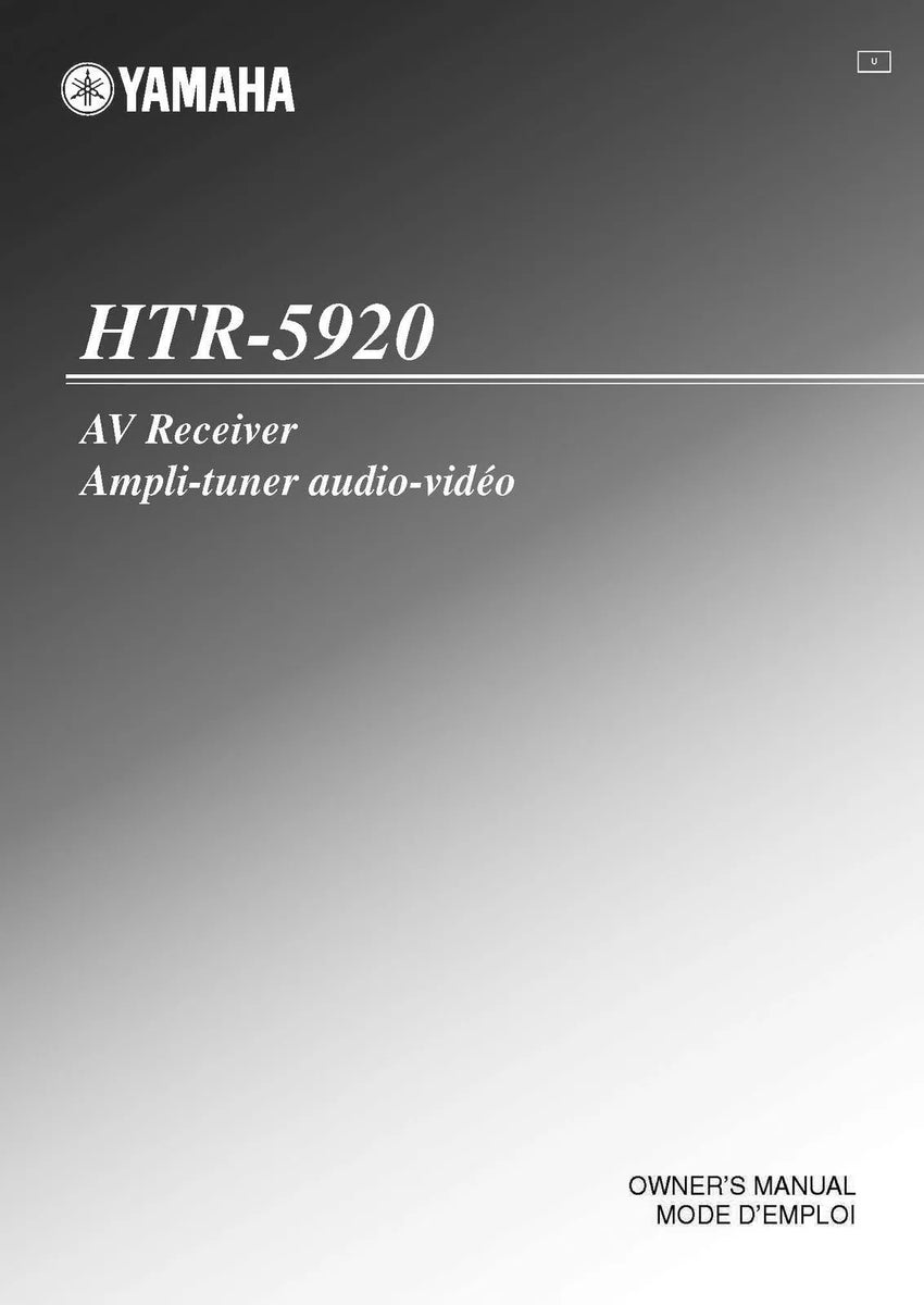 Yamaha HTR-5920 AV Receiver Owners Manual – TekRevolt