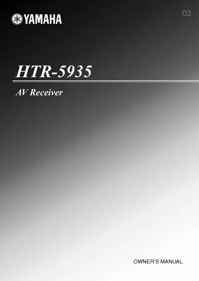 Yamaha HTR-5935 AV Receiver Owners Manual