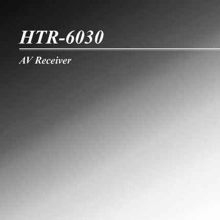 Yamaha HTR-6030 Receiver Owners Manual