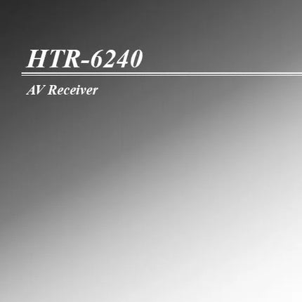 Yamaha HTR-6240 Receiver Owners Manual
