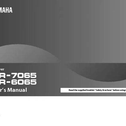 Yamaha HTR-7065 HTR-6065 AV Receiver Owners Manual