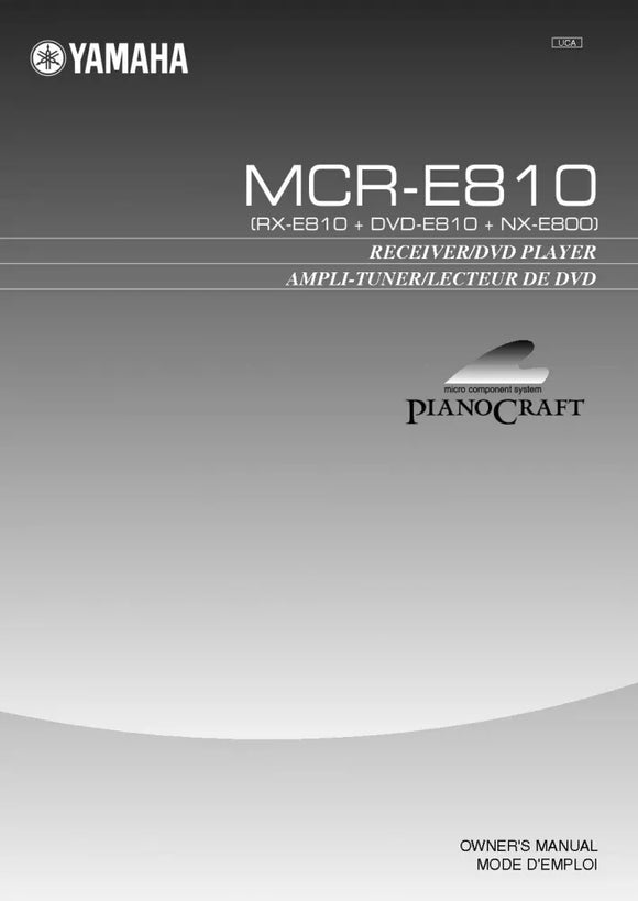 Yamaha MCR-E810 Receiver Owners Manual