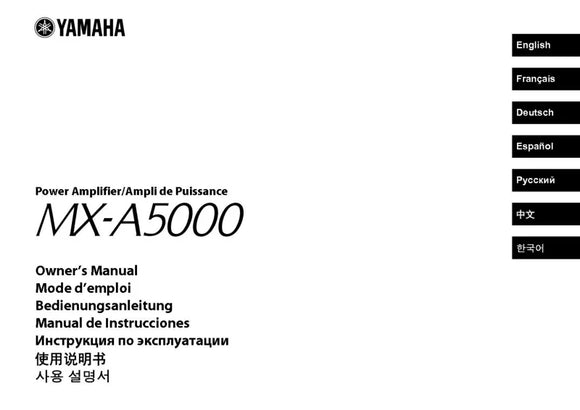 Yamaha MX-A5000 Receiver Owners Manual