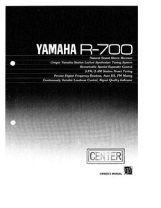 Yamaha R-700 Receiver Owners Manual