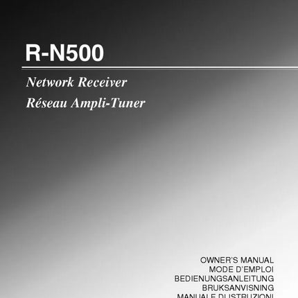 Yamaha R-N500 Receiver Owners Manual