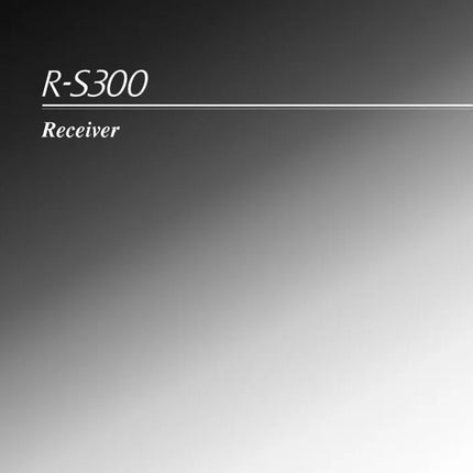 Yamaha R-S300 Receiver Owners Manual