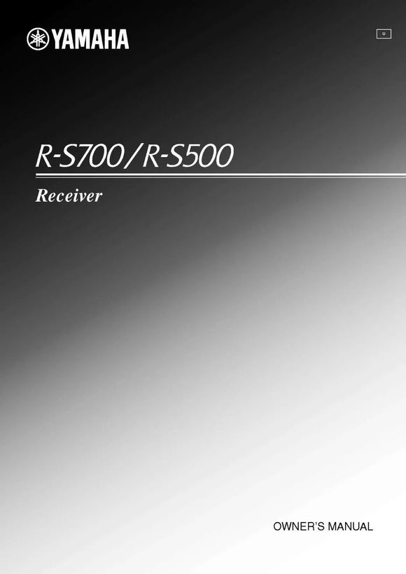 Yamaha R-S500 Receiver Owners Manual