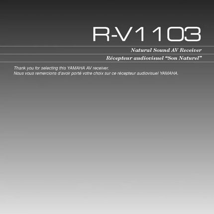 Yamaha R-V1103 Receiver Owners Manual