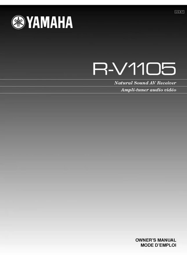 Yamaha R-V1105 Receiver Owners Manual