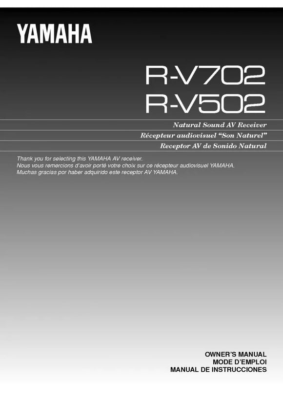 Yamaha R-V502 Receiver Owners Manual