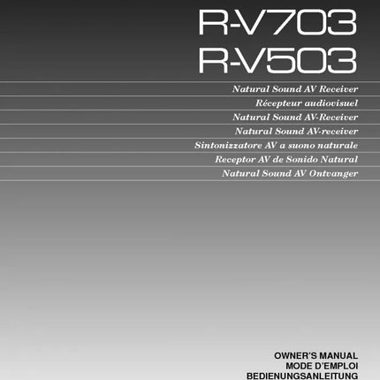 Yamaha R-V503 Receiver Owners Manual