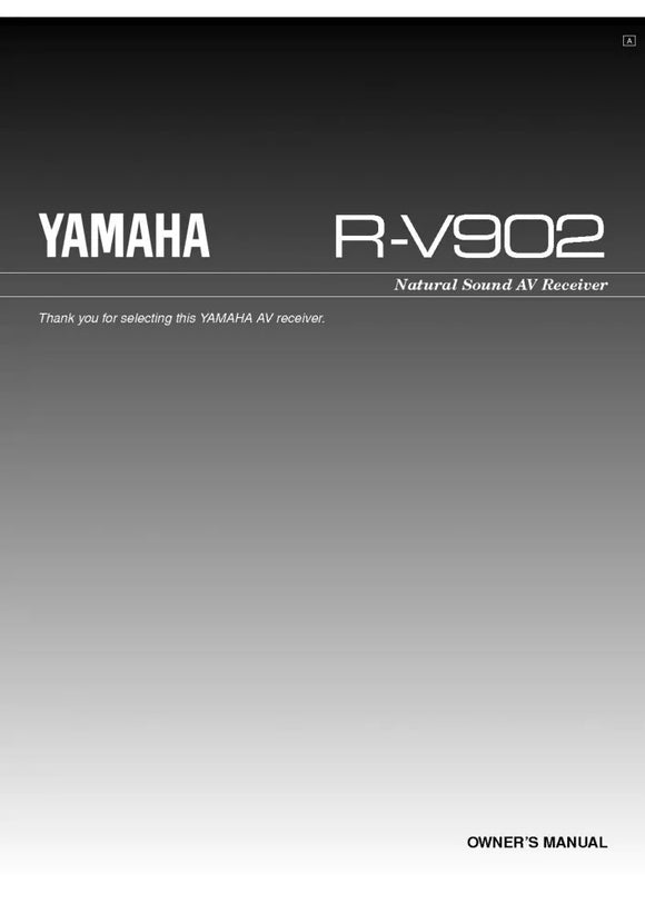 Yamaha R-V902 Receiver Owners Manual