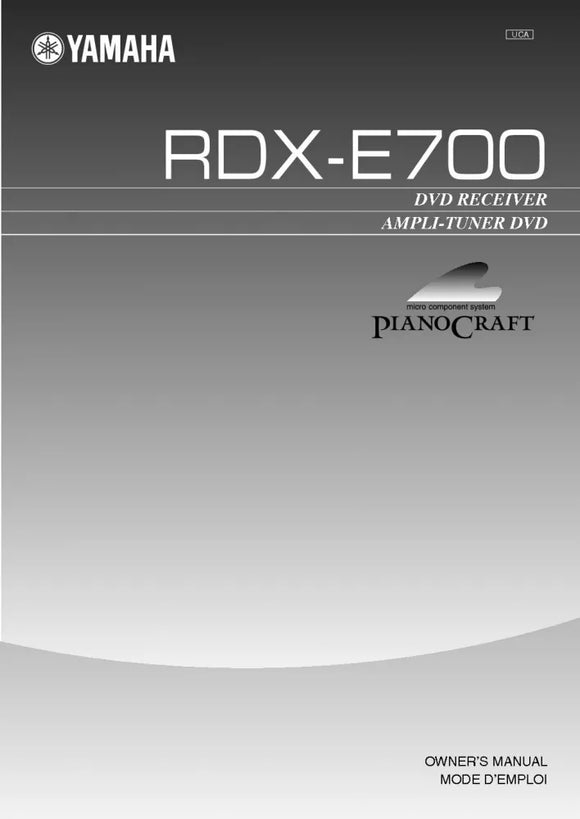Yamaha RDX E700 Receiver Owners Manual