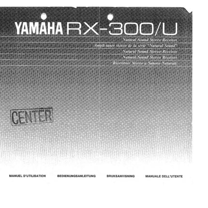 Yamaha RX-300 Receiver Owners Manual