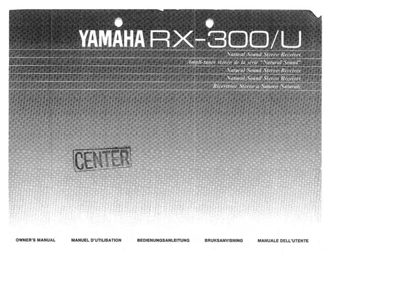 Yamaha RX-300 Receiver Owners Manual