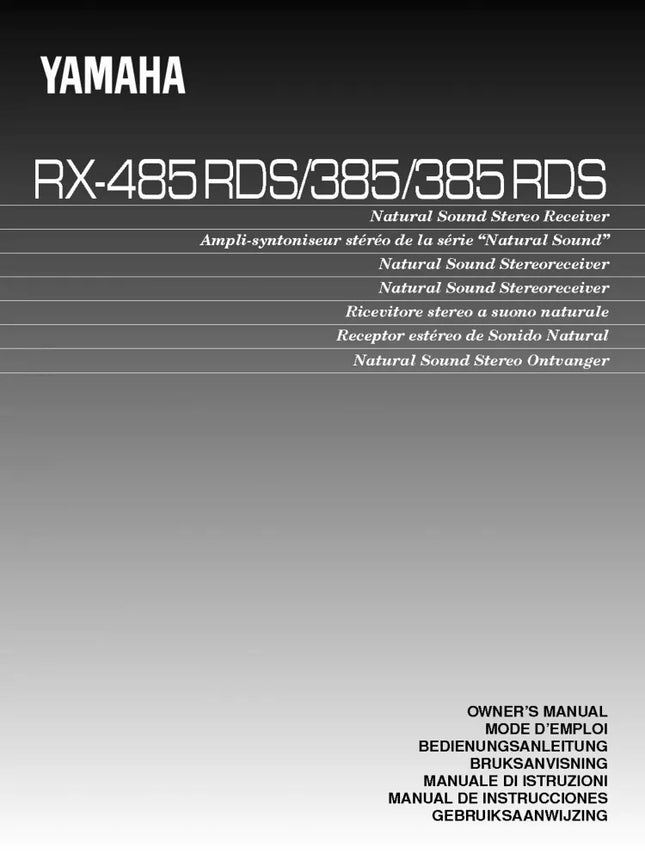 Yamaha RX-385 RDS Receiver Owners Manual