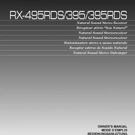Yamaha RX-395RDS Receiver Owners Manual