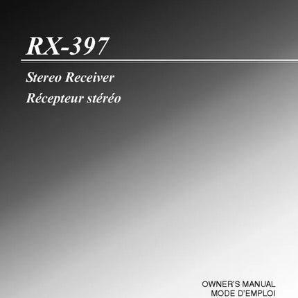 Yamaha RX-397 Receiver Owners Manual