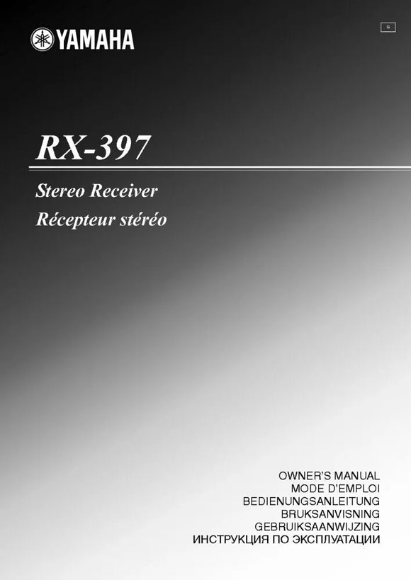 Yamaha RX-397 Receiver Owners Manual