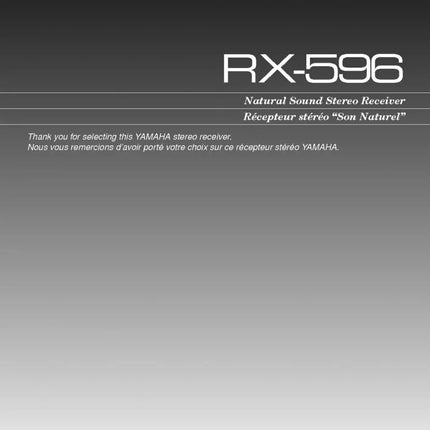Yamaha RX-596 Receiver Owners Manual