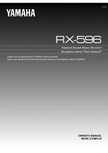 Yamaha RX-596 Receiver Owners Manual