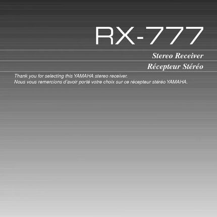 Yamaha RX-777 Receiver Owners Manual